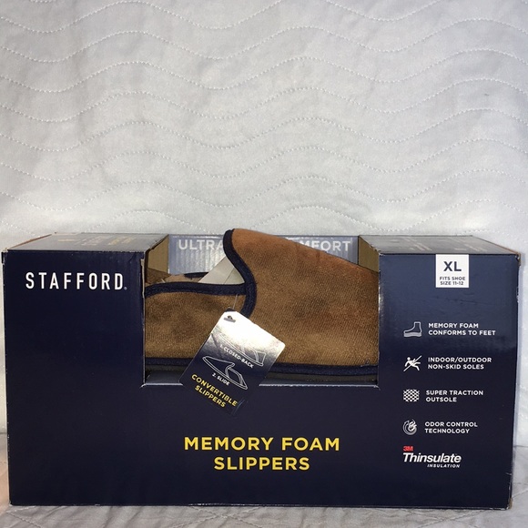 stafford memory foam slippers